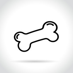 dog bone icon on white background