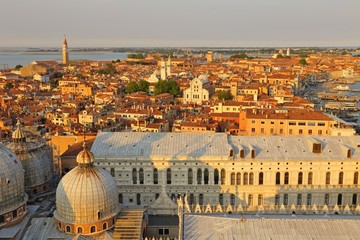 Fototapeta na wymiar Aerial view of Venice from San Marco bell tower, Italy