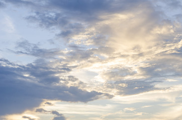 Clouds with light of sunset