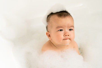 baby taking bath