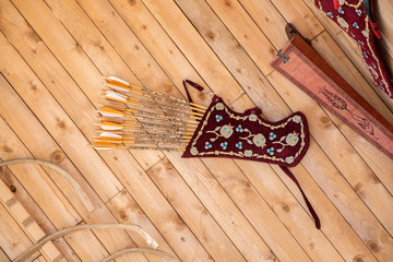 leather quiver for holding arrows inside