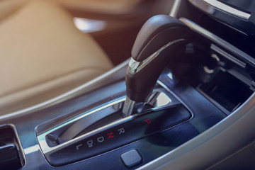 Obraz na płótnie Canvas automatic gear parked inside modern vehicle car automobile