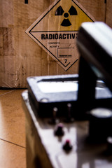 Naklejka premium Radiation measurement with radiation survey meter