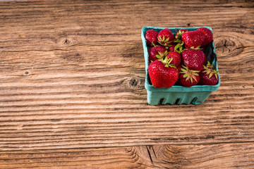 Small basket of fresh strawberries