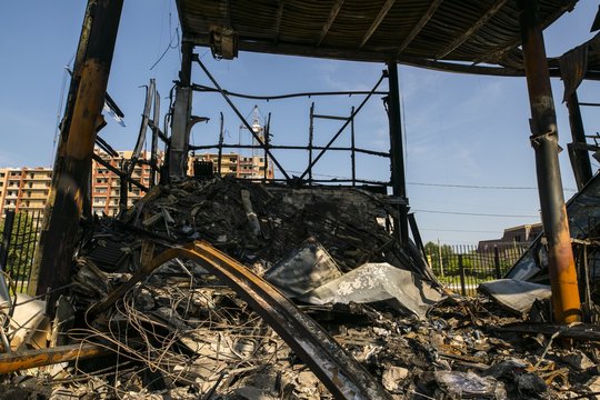 Construction burned to the ground in summer