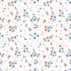 Cute seamless vector floral pattern