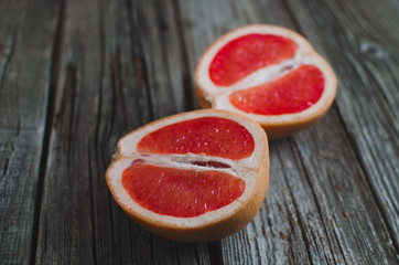 grapefruit on a wooden background