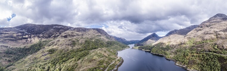 Aerial view of Loch Leven towards Caolasnacon and KInlochleven, Lochaber