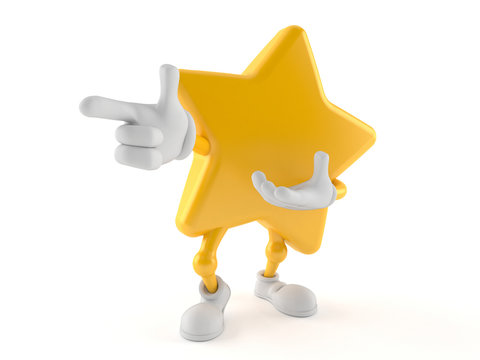 Star character pointing finger