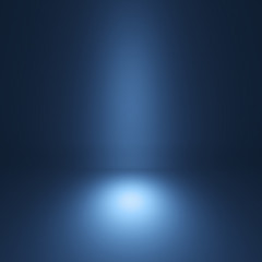 Fototapeta premium Blue spotlight background. Empty gray studio.