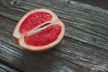 grapefruit on a wooden background