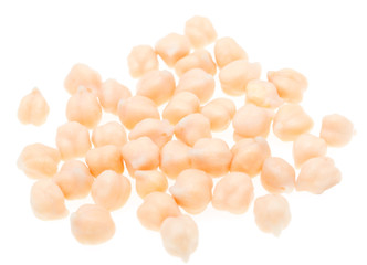 Peas chickpeas on white background