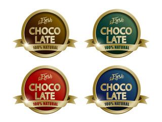 Obraz premium Fresh chocolate labels set