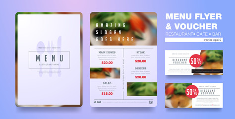 Menu design template with clean design,Restaurant cafe menu, template design, organic food flyer