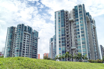Singapore Public Housing Apartments in Punggol District, Singapore. Housing Development Board(HDB)