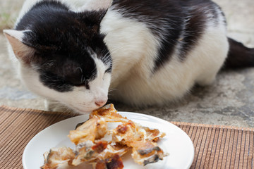 fish bones on a plate