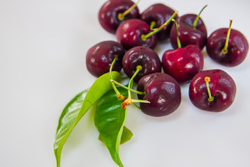 fresh cherry on white background
