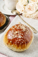 Tasty breakfast: sweet homemade buns