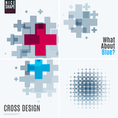 Abstract vector design elements with cross