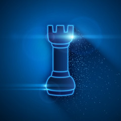 Abstract Chess background with light particles. Vector illustration.