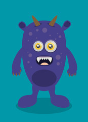 Cartoon monster in flat style. Happy halloween vector.