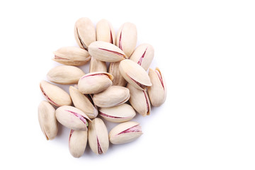 Pistachios isolated on white background