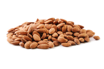 Almonds isolated on a white background