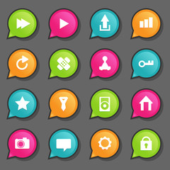 Fototapeta premium Universal Flat Icons. For Web and Mobile