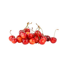 Red ripe cherries isolated on white