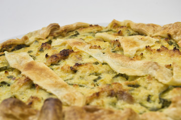 salty cake with italian zucchini and pasta brisee