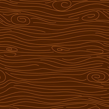 Dark brown tree texture vector seamless pattern.