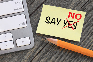 change of say yes to say no, concept of rejection