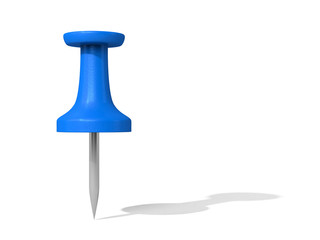 Push pin isolated on white background. 3D rendering