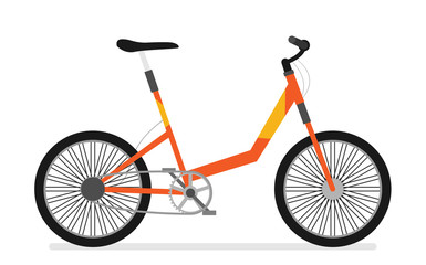 Fototapeta premium Flat vector bicycle isolated on white background