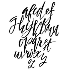 Hand drawn elegant calligraphy font. Modern brush lettering. Grunge style alphabet. Vector illustration.