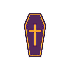 Obraz premium Coffin vector icon.