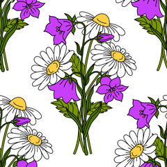 Seamless pattern with flowers - 166172073