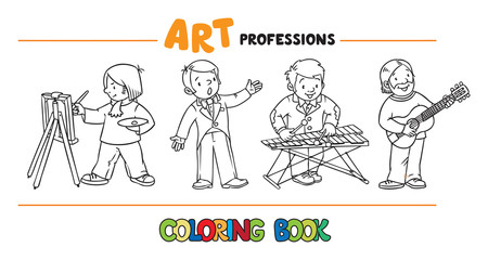 Art professions coloring book.