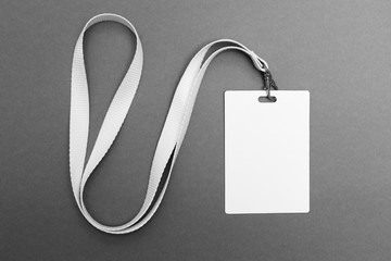 Badge blank plastic empty security. Space for text.