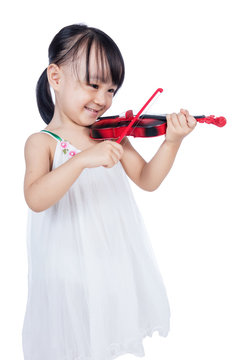 Asian Chinese Little Girl Playing Violin