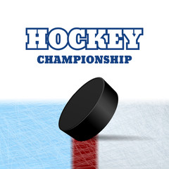 Naklejka premium Hockey puck on ice vector eps 10 illustration