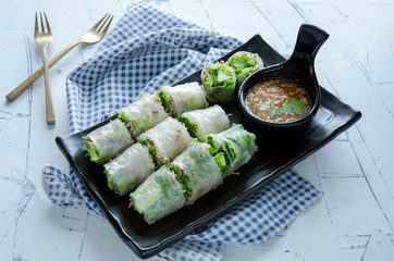 Fresh spring rolls.Vietnamese Food