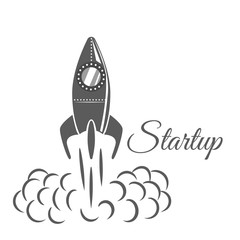 rocket retro logo vector eps 10 illustration