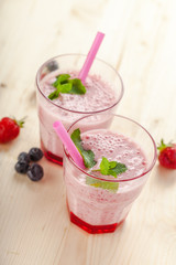 healthy berry smoothie in glass