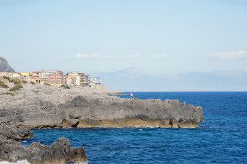 Fototapeta na wymiar A sea village, Marina di Camerota, Italy