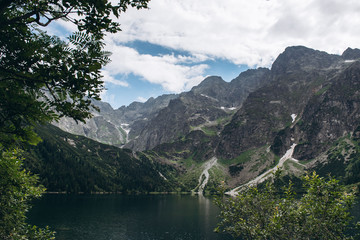 Beautiful mountain lake Morskie Oko in Polish Tatry