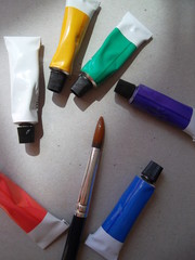 water colour and brush