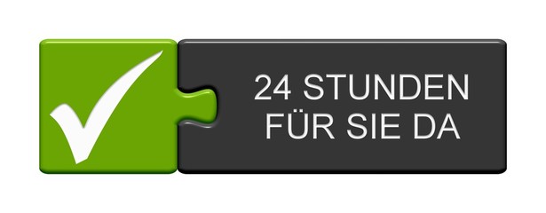 Puzzle Button zeigt 24 Stunden für Sie da