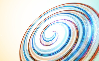 Vector background. Abstract whirpool on white, with light particles.