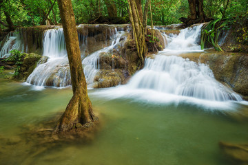 Level 7 of Huay Mae Kamin waterfall in Khuean Srinagarindra National Park, Kanchanaburi, Thailand